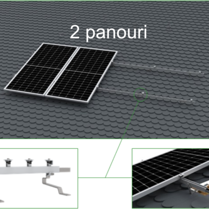 Kit de montaj a doua panouri pentru acoperis din tigla tip solzi