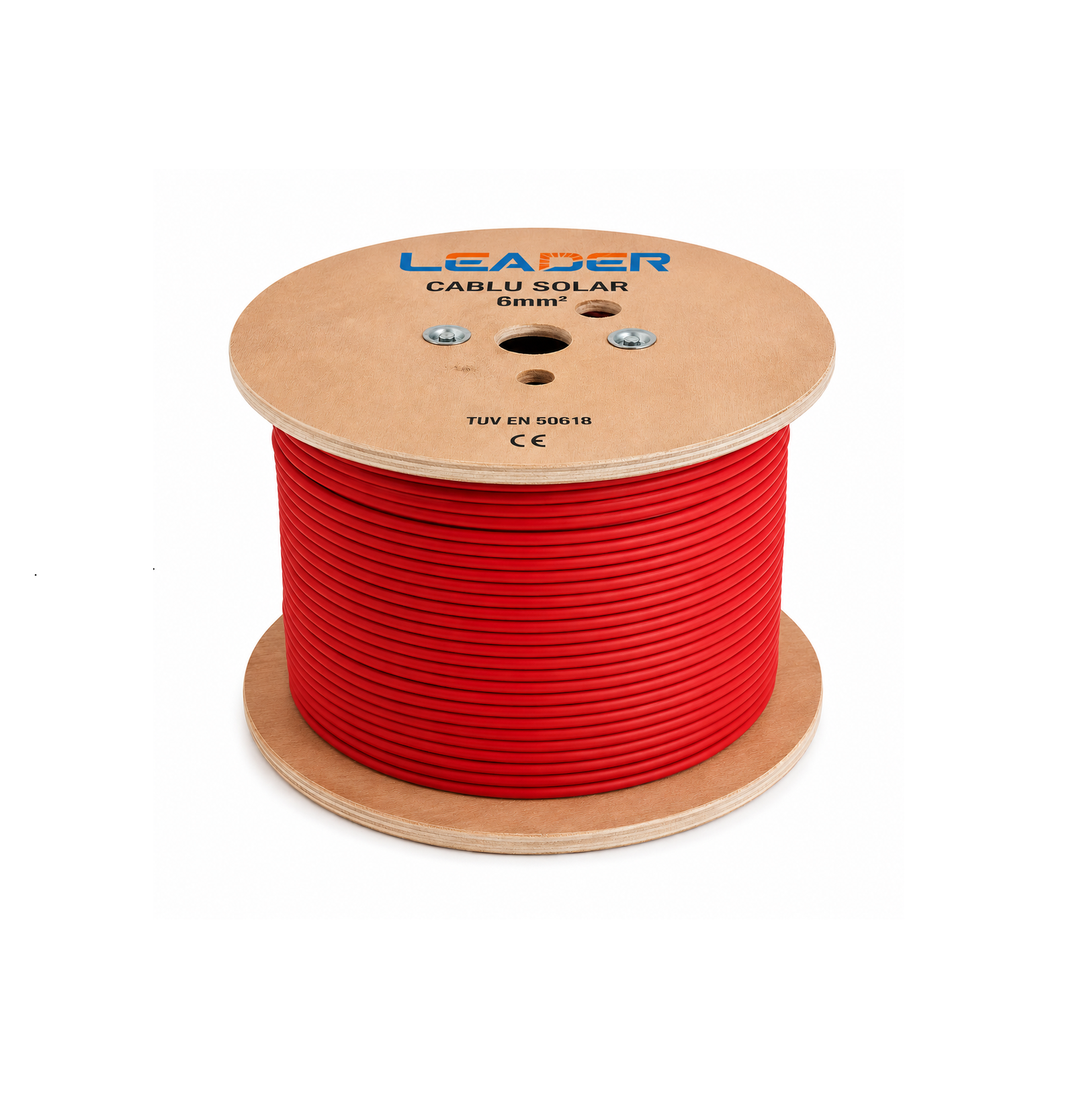 Cablu fotovoltaic LEADER H1Z2Z2-K 1×6 mm² roșu – 1500 V DC, 500 m/tambur